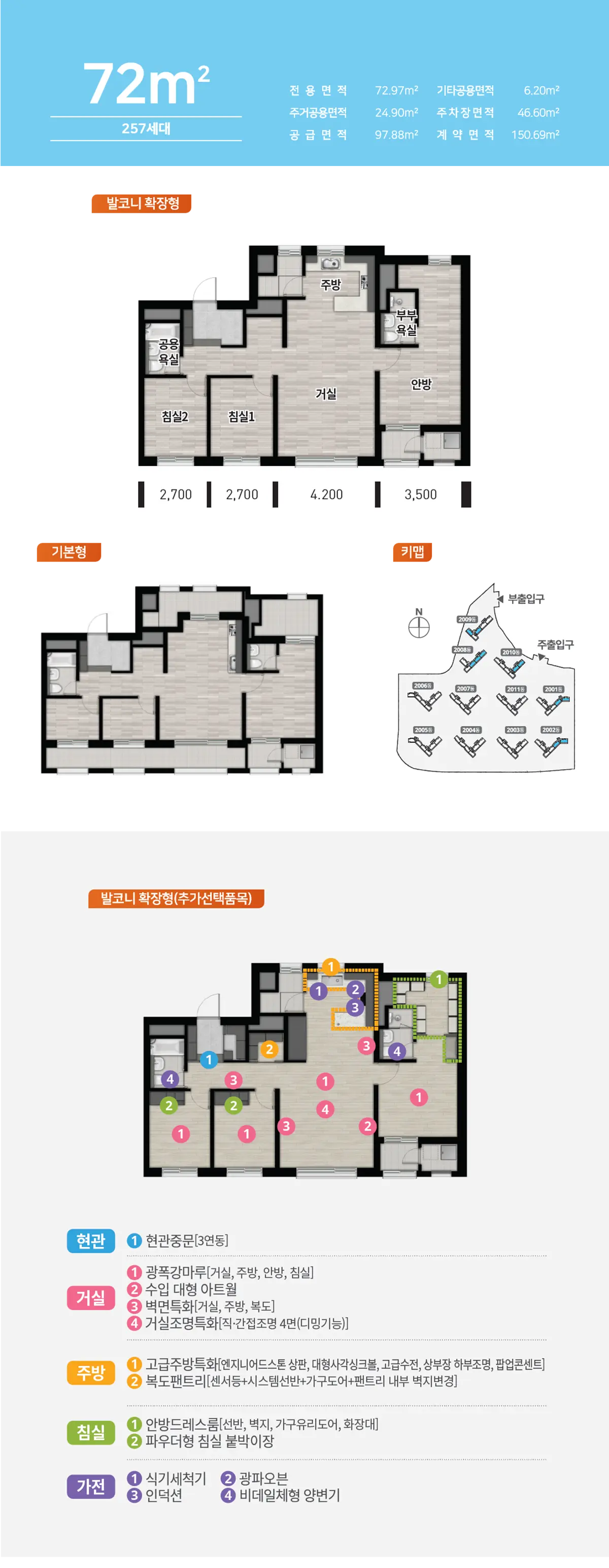 오산 세교 우미린센트럴시티 아파트의 72타입구조